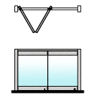 C.R. Laurence CRL Satin Anodized 2-Panel Overhead Track Bi-Fold Door Configuration | 0TB2SA