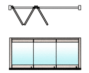 C.R. Laurence CRL Brushed Stainless 3-Panel Overhead Track Full Leaf Bi-Fold Door Configuration | 0TB3BS