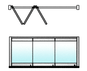C.R. Laurence CRL Polished Stainless 3-Panel Overhead Track Full Leaf Bi-Fold Door Configuration | 0TB3PS