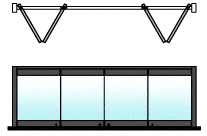 C.R. Laurence CRL Black 4-Panel Bipart Overhead Track Full Bi-Fold Door Configuration | 0TB4BPBL
