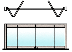 C.R. Laurence CRL Brushed Stainless 4-Panel Bipart Overhead Track Half Bi-Fold Door Configuration | 0TC4BPBS