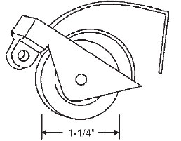 STB Sliding Glass Door Roller, Nylon Wheel, 1-1/4&quot; Diameter | 10360