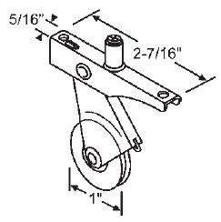 TechnologyLK STB Sliding Screen Door Roller, Steel Wheel, Top Adjustment Screw, 1&quot; Diameter | 10410