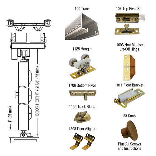 CRL 72&quot; Bi-Fold Hardware 4 Door Set  | 100FD724