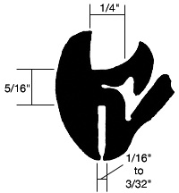 CRL-Automotive CRL One-Piece Self-Sealing Universal Weatherstrip 1/32&quot; to 3/32&quot; Panel - 1/4&quot; Glass | 10231