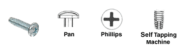 C.R. Laurence CRL 10-24 x 3/4&quot; Phillips Pan Head Self-Tapping Machine Screws - Package | 1024X34PHPTS