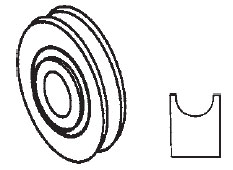 STB Sliding Door Roller, Nylon w/Ball Bearing, Roller Only 1-1/4&quot; Diameter, 5/16&quot; Width | 11120