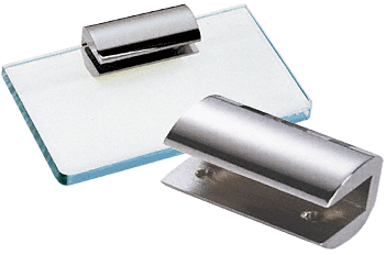 C.R. Laurence CRL Chrome 2-3/4&quot; Long No-Drill Glass Shelf Clamp for 3/8&quot; Glass | 1270CHR