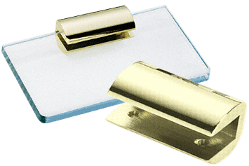 C.R. Laurence CRL Gold Plated 2-3/4&quot; Long No-Drill Glass Shelf Clamp for 1/2&quot; Glass | 1470GP