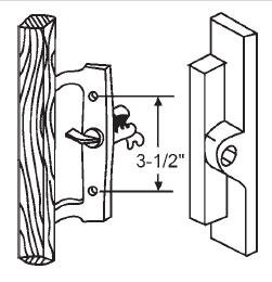TechnologyLK STB Sliding Glass Patio Door Handle Set, Internal Locking, Keyed, Black, 3-1/2&quot; Screw Holes  | 13106KX