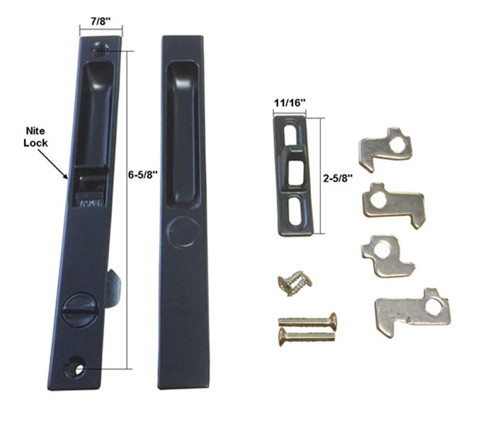 Chrome Fit-All Flush Mount Handle Set with NiteLock, Non-Keyed, 6-1/2&quot; Screw Holes with Five Hook Assortment | 13-140 | 13140B