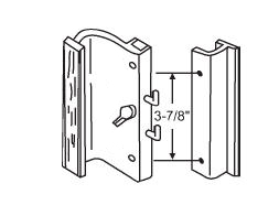 TechnologyLK STB Sliding Glass Patio Door Handle, Hook-Style, Aluminum, 3-7/8&quot; Mounting Holes | 13153