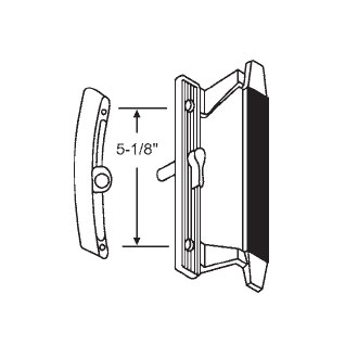 TechnologyLK STB Sliding Glass Patio Door Handle Set, Mortise Type, Non-Keyed, Gray, 5-1/8&quot; Screw Holes  | 13173
