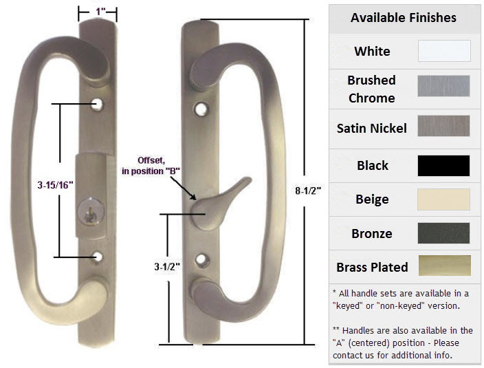 Sliding Glass Patio Door Hardware&#0058; Mortise Locks, Handles Sets, Pulls | 13245SNK