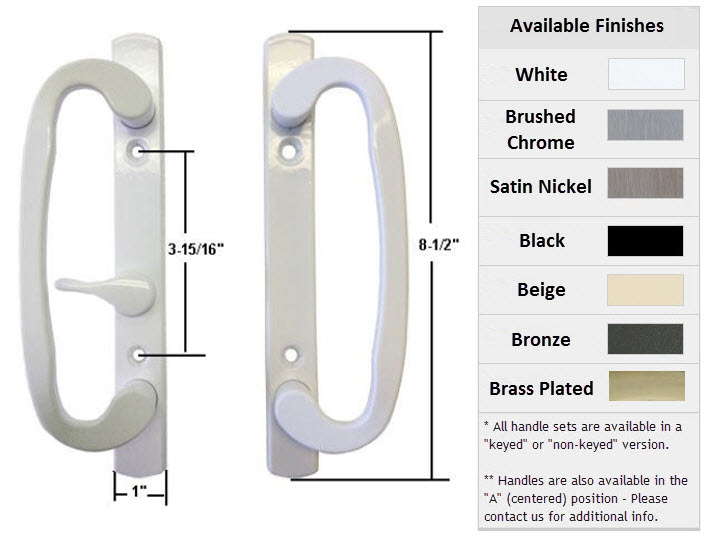 Sliding Glass Patio Door Hardware&#0058; Mortise Locks, Handles Sets, Pulls | 13245W
