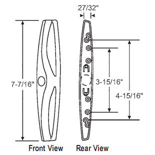 TechnologyLK STB Sliding Glass Patio Door Outside Pull for Internal Locking Handle Set, White, 3-15/16&quot; or 4-15/16&quot;  Screw Holes  | 13427W