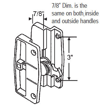 TechnologyLK STB Sliding Patio Screen Door Latch and Handle Set, 3&quot; Screw Holes | 1495