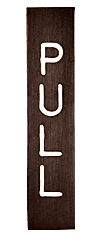 C.R. Laurence CRL Engraved Bronze Finish with White Letter &quot;PULL&quot; Sign | 1446GW