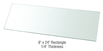 C.R. Laurence CRL 8&quot; x 24&quot; Rectangle 1/4&quot; Clear Tempered Glass Shelf -  Pack of 5 | 14TGR824