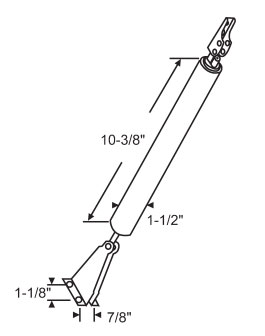 TechnologyLK STB Storm Door Closer, Pneumatic, Heavy Duty, Aluminum | 1897