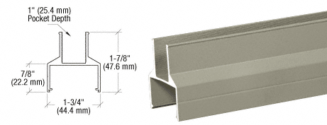 C.R. Laurence CRL Beige Gray 100 Series Bottom Rail - 20 ft Long | 1BR241BGY