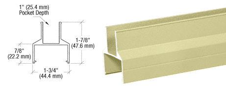 C.R. Laurence CRL Chromate (Unfinished) 100 Series 20&#39;1&quot; Bottom Rail | 1BR241CRM