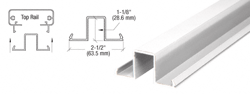 C.R. Laurence CRL Sky White 200, 300, 350, and 400 Series Glass Top Infills - 20 ft Long | 1FGLSW