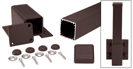 C.R. Laurence CRL Matte Bronze 100 Series 48&quot; Fascia Mount Post Kits | 1FP48KBRZ