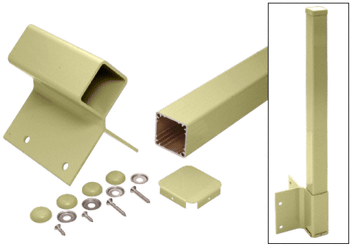 C.R. Laurence CRL Chromate (Unfinished) 36&quot; 100 Series 90 Degree Fascia Mount Post Kit | 1FP936KCRM