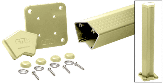 C.R. Laurence CRL Chromate (Unfinished) 100 Series 36&quot; 135 Degree Surface Mount Post Kit | 1P536KCRM
