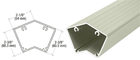 C.R. Laurence CRL Oyster White 100 Series 42&quot; 135 Degree Surface Mount Post Only | 1P5420W