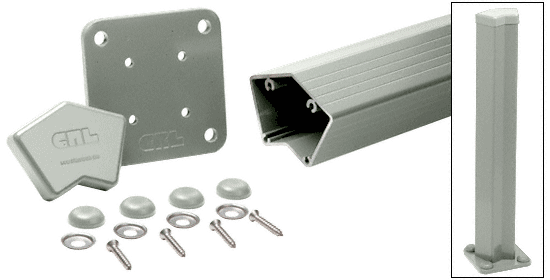 C.R. Laurence CRL Agate Gray 100 Series 42&quot; 135 Degree Surface Mount Post Kit | 1P542KAGY