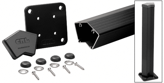 C.R. Laurence CRL Matte Black 100 Series 48&quot; 135 Degree Surface Mount Post Kit | 1P548KBL