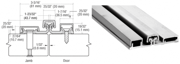C.R. Laurence CRL 200 Series Satin Anodized Standard Full Surface Continuous Hinge | 20083A