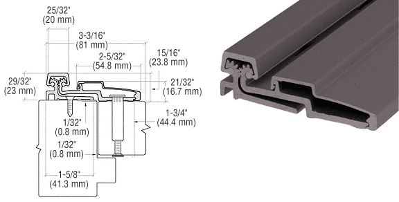 C.R. Laurence CRL Duranodic Bronze Finish Roton Standard Duty 95&quot; Full Surface Hinge | 21095DU