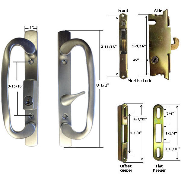 Sliding Glass Patio Door Hardware&#0058; Mortise Locks, Handles Sets, Pulls | 245SNK175K