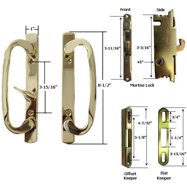 Sliding Glass Patio Door Hardware&#0058; Mortise Locks, Handles Sets, Pulls | 245BP175K