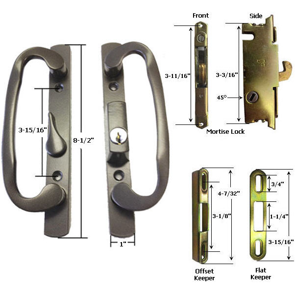 Sliding Glass Patio Door Hardware&#0058; Mortise Locks, Handles Sets, Pulls | 245BZK175K