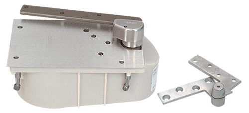 C.R. Laurence CRL Rixson Model 27 Offset 105 Degree Selective Hold-Open Floor Mounted Closer - Complete Package - Satin Chrome - Left Hand | 27105SH0LHSC