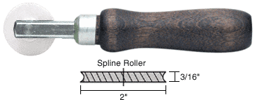 C.R. Laurence CRL Concave Edge Nylon Spline Roller 2&quot; x 3/16&quot; Wheel | 27K9N