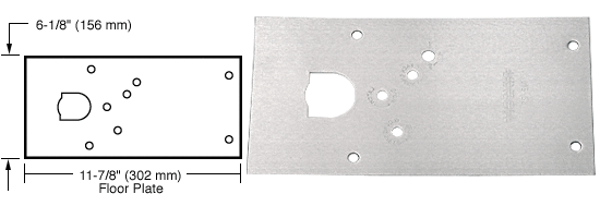 C.R. Laurence CRL Rixson Satin Chrome Finish Right Hand Center-Hung 28 Series Floor Mounted Door Closer Cover Plate | 284720RHSC
