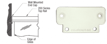 C.R. Laurence CRL 200 Series Oyster White Wall Mount End Cap | 2WEC0W