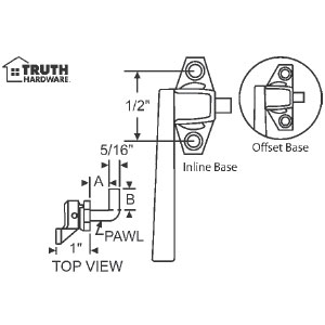 TechnologyLK STB Casement Window Locking Handle, Left Hand, Chesnut Bronze, 1/2&quot; Screw Holes | 323378