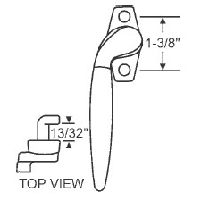 TechnologyLK STB Casement Window Locking Handle, Right Hand, White Bronze, 1-3/8&quot; Screw Holes | 32556