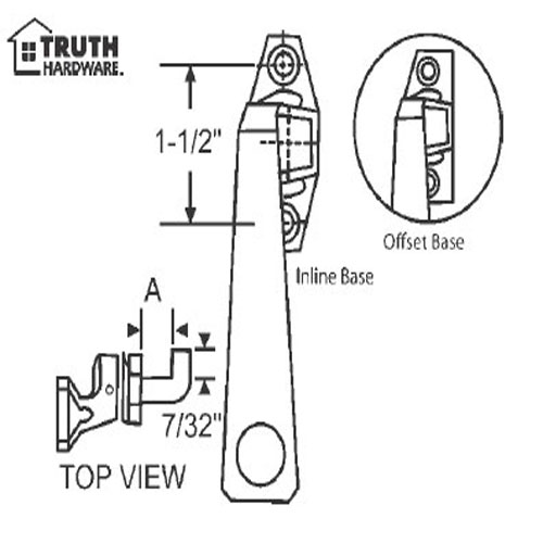 TechnologyLK STB Casement Window Locking Handle with Pole Ring, Right Hand, Aluminum, 1-1/2&quot; Screw Holes | 323467