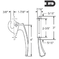 TechnologyLK STB Casement Window Lock, Left Hand, Light Bronze, 2-3/8&quot; Screw Holes | 3455LB