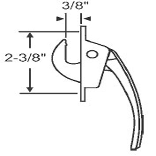 TechnologyLK STB Casement Window Locking Handle, Aluminum, 2-3/8&quot; Screw Holes | 34807