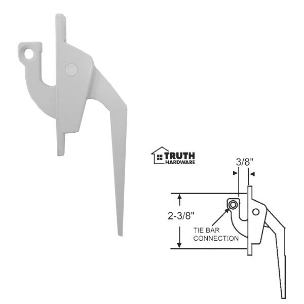 TechnologyLK STB Casement Window Dual Locking Handle, White, 2-3/8&quot; Screw Holes | 34823