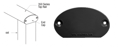 C.R. Laurence CRL Matte Black 350 Series Decorative End Cap | 35DECBL