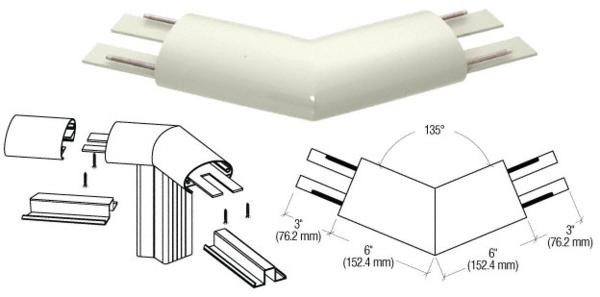 C.R. Laurence CRL Oyster White 350 Series Top Cap 135 Degree Corner | 35TRH30W